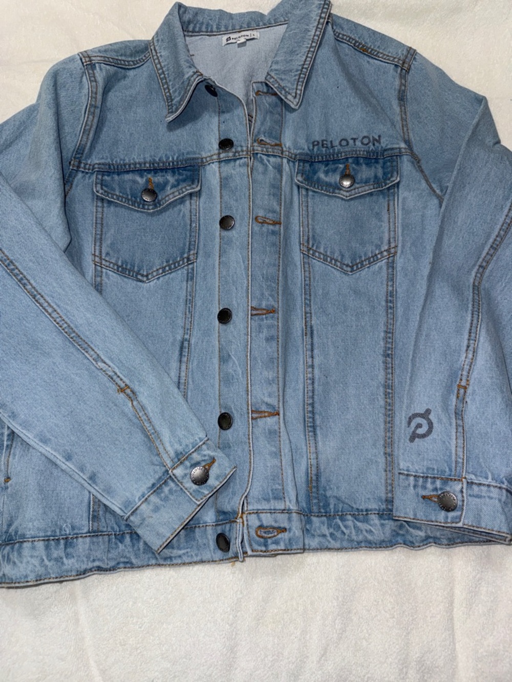 Peloton Light Blue Denim Trucker Jacket